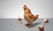 Скульптура курицы из скорлупы